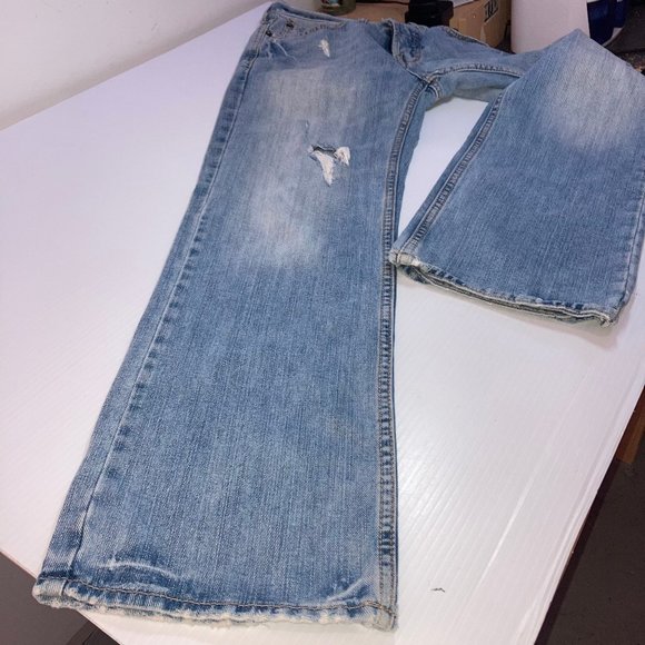 American Eagle Distressed Patched Bootcut Jeans Size29x28 - Picture 10 of 11